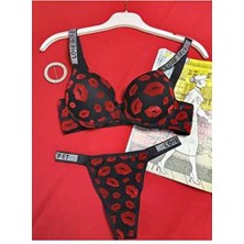 Womens World Destekli Yarım Dolgulu Kabartmali Öpücük Desenli Love Secret