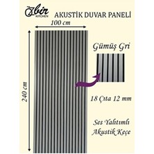  özbir kıtchen gümüş gri akustik duvar paneli 100x240 ahşap duvar paneli
