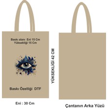 Baskılı Saplı Alışveriş Çantası Bez Poşet
