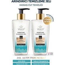 Vully 24K Altın Parçacıklı Arındırıcı Yüz Temizleme Jeli 200 ml Tüm Cilt Tipleri İçin AHA-BHA Etkisi