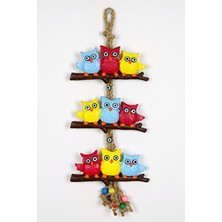 Entude Renkli Baykuş Duvar Süsü, Dekoratif Bahçe, Balkon Süsü