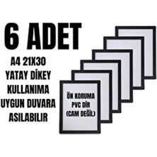 Hometaş Ev Ürünleri 6 Adet A4 21X30 Fotoğraf Çerçevesi Diploma Sertifika Çerçevesi