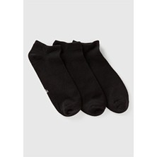 United Colors Of Benetton Unisex Siyah 3'lü Patik Çorap