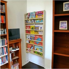 Montessori Çocuk Odası Eğitici Kitaplık Ahşap Duvara Monte 4 Raflı
