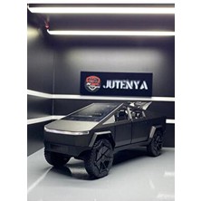 Jutenya Tesla Cybertruck 1:24 Ölçek Diecast Metal Model Araba Koleksiyon Sesli Işıklı Çekbırak