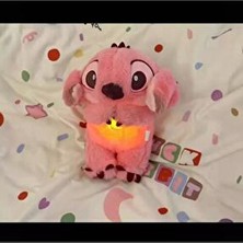  nefes alan peluş stitch uyku arkadaşı mavi-pembe lilo stitch ışıklı müzikli karnı hareketedenoyuncak