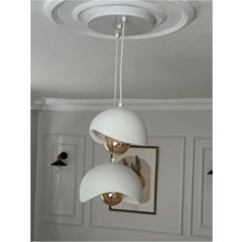 Lumiere Beton Görünümlü Iskandinav & Bohem Tarz 2’li Sarkıt Avize-Profesyonel Tasarım,gün Işığı Ampul Içerir