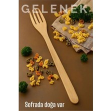 Butik Bfs Doğal Gürgen Ağacı Servis Çatalı – 25 Cm, El Yapımı Ahşap Mutfak Gereci