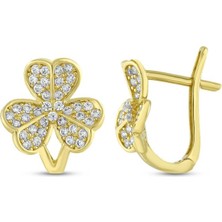 Assos Pırlanta Altın Yonca Küpe - 14K