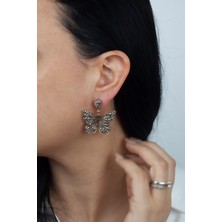 Liveyn Design Taşlı Bronz Kelebek Küpe