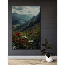 Teona Ahşap Dağların Fısıltısı Sulu Boya Görünümlü Ahşap Dekoratif Tablo Dikdörtgen Tablo