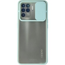 Oppo Reno 5 Lite Kılıf Palm Buzlu Kamera Sürgülü Silikon - Turkuaz - FKU8074-5525