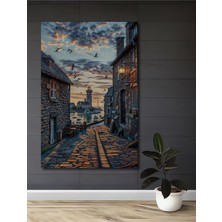 Teona Ahşap Sahil Feneri Yağlı Boya Görünümlü Ahşap Dekoratif Tablo Dikdörtgen Tablo