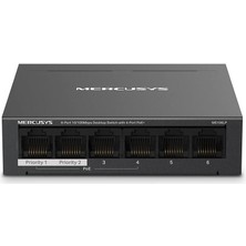 MS106LP, 6-Port 10/100MBPS Desktop Switch With 4-Port Poe+