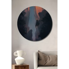 Teona Ahşap Peri Masalı Uçuşu Yağlı Boya Görünümlü Ahşap Dekoratif Tablo Yuvarlak Tablo