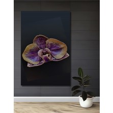 Teona Ahşap Mor Orkide Yağlı Boya Görünümlü Ahşap Dekoratif Tablo Dikdörtgen Tablo