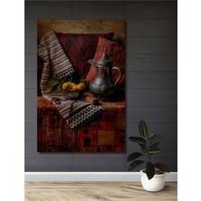 Teona Ahşap Otantik Yağlı Boya Görünümlü Ahşap Dekoratif Tablo Kahve Sunumu Bohem Sanat Dikdörtgen Tablo