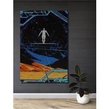 Teona Ahşap Surfer Gümüş Sörfçü Yağlı Boya Görünümlü Modern Sanat Ahşap Dekoratif Tablo Dikdörtgen Tablo