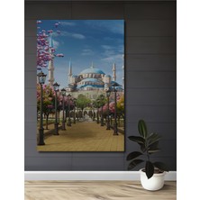 Teona Ahşap Sultanahmet Camii Manzara Sulu Boya Görünümlü Ahşap Dekoratif Tablo Dikdörtgen Tablo