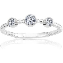 Fasek Gold Tria Altın Yüzük - 14 Ayar Altın Güverseli Swarovski Taşlı Tria Minimal Kadın Yüzük - Eşe Hediyelik