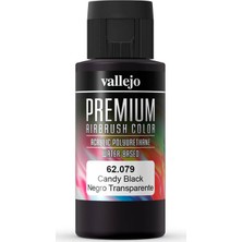 Vallejo 62079 60 ml. Candy Black, Premium RC Color Serisi Model Boyası