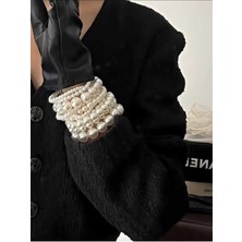 Tuham Aksesuar Sahra 5'li İnci Bileklik Metal Malzeme ile Dayanıklı Kadınlar İçin Şık Tasarım