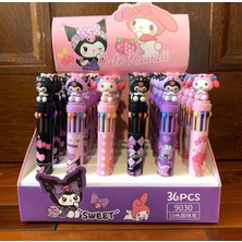 Ada Çanta Kırtasiye Kuromi Figürlü 10 Renk Yazabilen Tükenmez Kalem 1 Adet