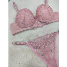 Love Angels Dantel ve Brode Güpür Detaylı Dolgulu Iç Çamaşır Takımı- Iç Çamaşır Takımı- Çeyizlik Iç Çamaşır