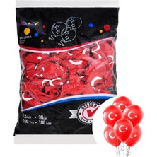 Alpjoy Pastel Balon Baskılı 100LÜ -Ay Yıldız Baskılı-