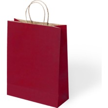 Alpjoy Büküm Saplı Kağıt Çanta Bordo 25X12X31 24 Lü