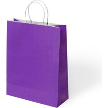 Alpjoy Büküm Saplı Kağıt Çanta Mor 25X12X31 24 Lü