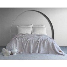 Dantela Lumia Etnik Desen Yatak Örtüsü - Açık Gri