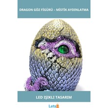 Letsii Polyester Ejderha Göz Tasarımı LED Işıklı Mistik Dekoratif Ürün