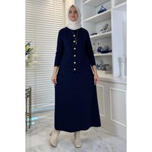 Rabia Şamlı Melis Çelik Örme Triko Takım Lacivert