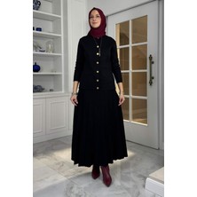 Rabia Şamlı Defne Çelik Örme Triko Takım Siyah