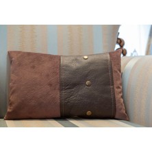 Raff House Milan Brown Large Deri Detaylı Kırlent
