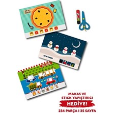 Çılgın Zeka Kes Yapıştır Etkinlikleri Kitabı 3 - 5 Yaş için 35 Sayfa Eğlenceli Türkçe Set