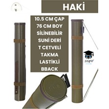 Proje Tüpü Bazuka 10.5 cm Çap 76 cm Boy Silinebilir Suni Deri T Cetveli Takma Lastikli Bback