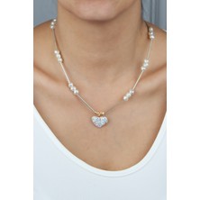 Liveyn Design Kalp Uçlu Inci Kolye