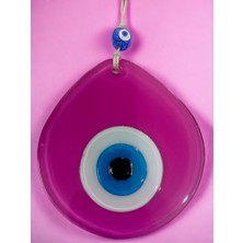 Mavi Nazar Boncuklu Pembe Renk Nazar Boncuklu Damla Desen El Yapımı Duvar Süsü