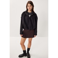 Happiness İstanbul Süet Görünümlü Bomber Ceket LOH0014 Siyah