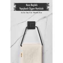 Yapışkanlı Kare Başlıklı Siyah Üçgen Havluluk