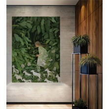 Teona Ahşap Ormanlarin Gızemlı Kraliçesi Sulu Boya Görünümlü Ahşap Dekoratif Tablo Dikdörtgen Tablo