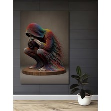 Teona Ahşap Gölgelerin Dansı Renkli Düşünür Yağlı Boya Görünümlü Modern Sanat Ahşap Tablo Dikdörtgen Tablo