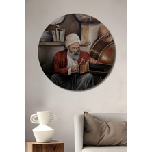 Teona Ahşap Geleneksel Sanatlar Atölyesi Yağlı Boya Görünümlü Ahşap Dekoratif Tablo Yuvarlak Tablo