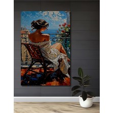 Teona Ahşap Akdeniz Esintisi Yağlı Boya Görünümlü Ahşap Dekoratif Tablo Dikdörtgen Tablo