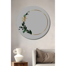 Teona Ahşap Altın Yapraklı Ihtişamlı Çember Ahşap Dekoratif Tablo Yuvarlak Tablo