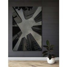 Teona Ahşap Modern Şehir Manzarası Yağlı Boya Görünümlü Ahşap Dekoratif Tablo Dikdörtgen Tablo