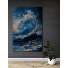 Teona Ahşap Okyanusun Görkemli Dalgaları Yağlı Boya Görünümlü Ahşap Dekoratif Tablo Dikdörtgen Tablo