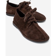 Luvi Denora Kahverengi Süet Hakiki Deri Kadın Günlük Ayakkabı